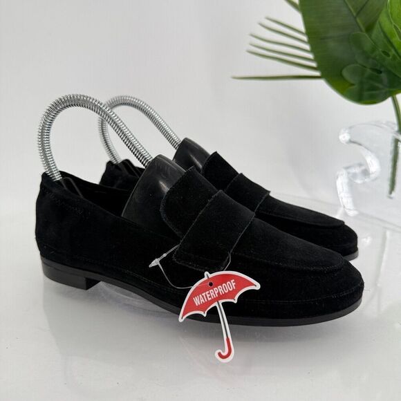 Blondo Britten Waterproof Leather Loafers 5.5 Black Womens Slip on Flats Shoes - Picture 1 of 13